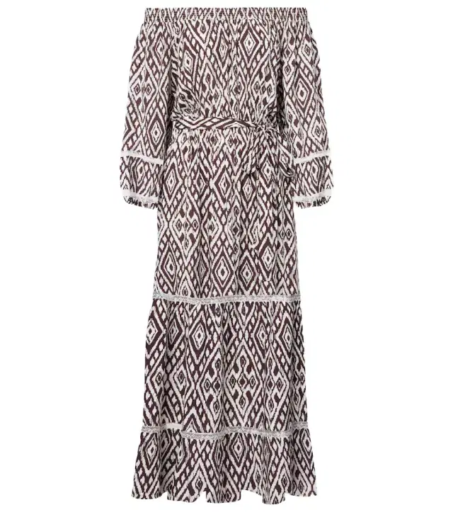 Melissa Odabash Eclipse gathered printed midi dress