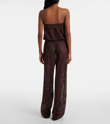 Melissa Odabash Viv off-shoulder cotton-blend jumpsuit | Thumbnail 4