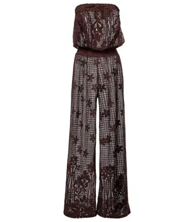 Melissa Odabash Viv off-shoulder cotton-blend jumpsuit | Thumbnail 1