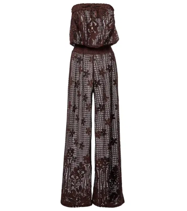 Melissa Odabash Viv off-shoulder cotton-blend jumpsuit