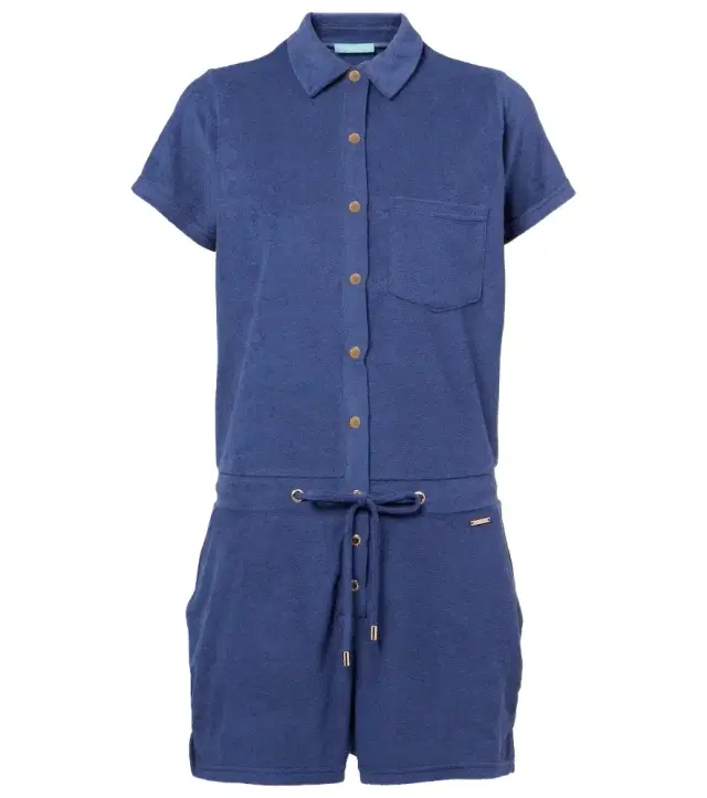 Melissa Odabash Border cotton-blend playsuit
