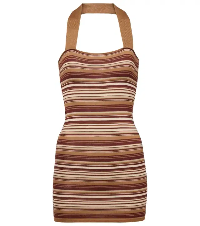 Aya Muse Striped silk-blend halterneck minidress