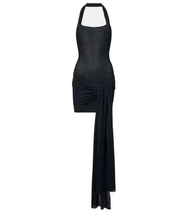 Aya Muse Gathered lamé minidress