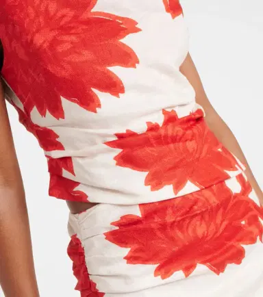 SIR Floral draped linen top | Thumbnail 3
