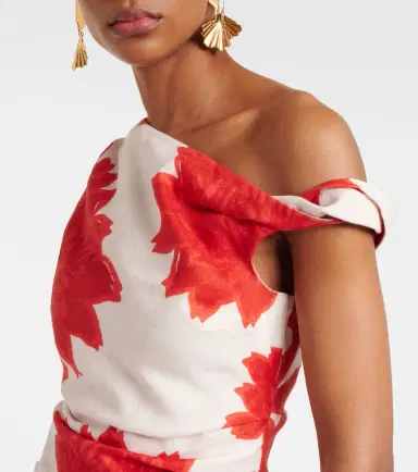 SIR Floral draped linen top | Thumbnail 4