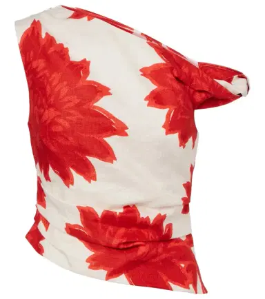 SIR Floral draped linen top | Thumbnail 1