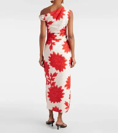 SIR Floral linen midi skirt | Thumbnail 4