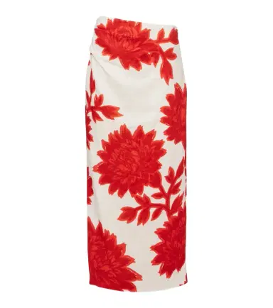 SIR Floral linen midi skirt | Thumbnail 1