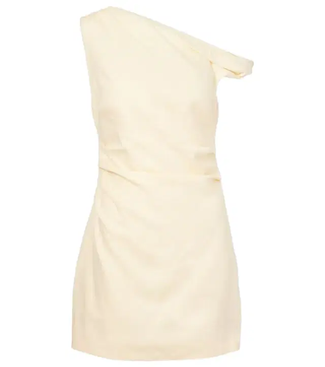 SIR Iris one-shoulder linen minidress