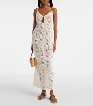 SIR Rayure crochet cotton maxi dress | Thumbnail 4