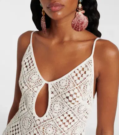 SIR Rayure crochet cotton maxi dress | Thumbnail 5
