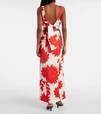 SIR Floral linen maxi dress | Thumbnail 3