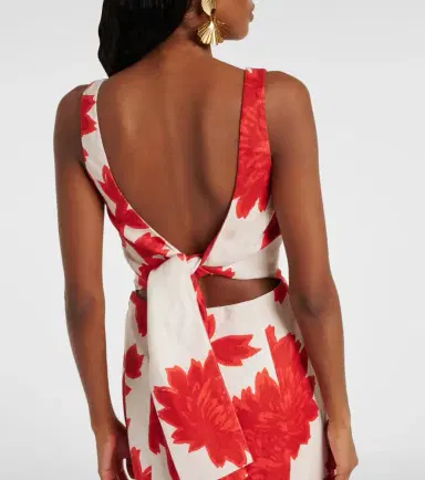 SIR Floral linen maxi dress | Thumbnail 5