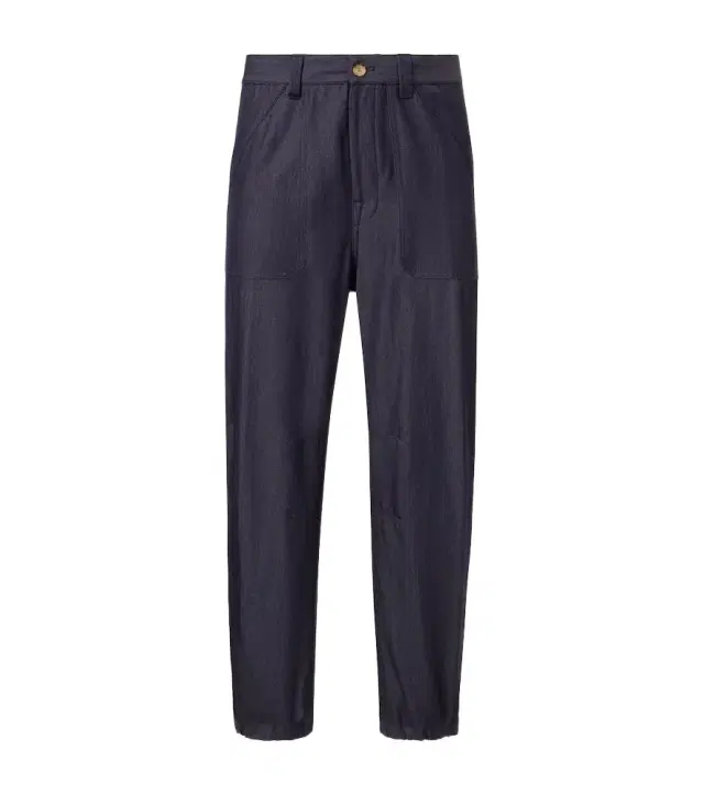 Wool-blend twill straight pants
