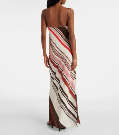 SIR Thistle striped silk satin maxi dress | Thumbnail 2