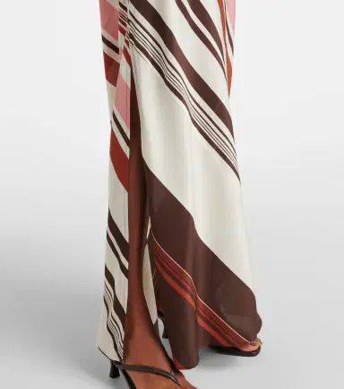 SIR Thistle striped silk satin maxi dress | Thumbnail 5