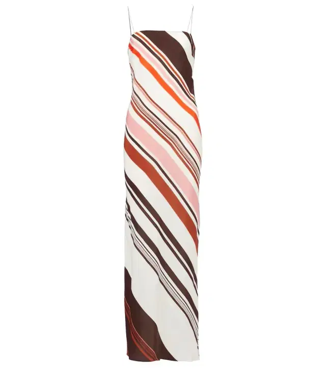 SIR Thistle striped silk satin maxi dress