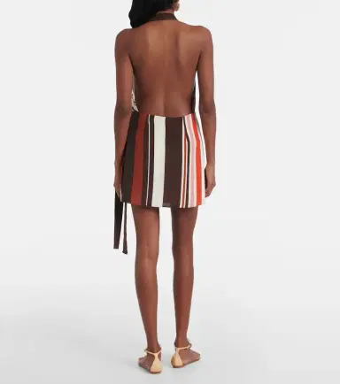 SIR Thistle striped silk satin minidress | Thumbnail 4