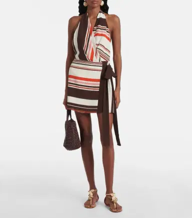 SIR Thistle striped silk satin minidress | Thumbnail 5