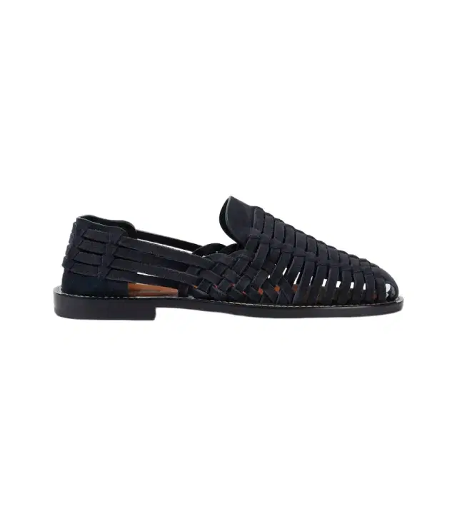 Woven suede loafers