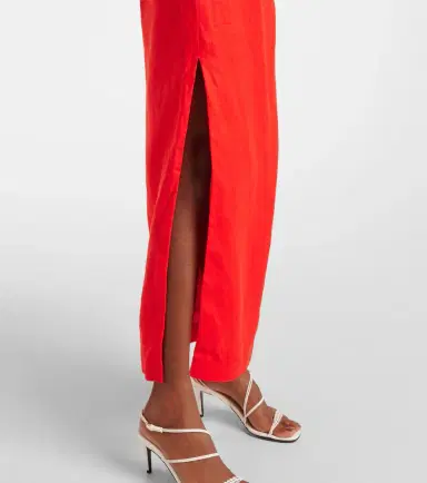 SIR Noemi ruched linen maxi dress | Thumbnail 2