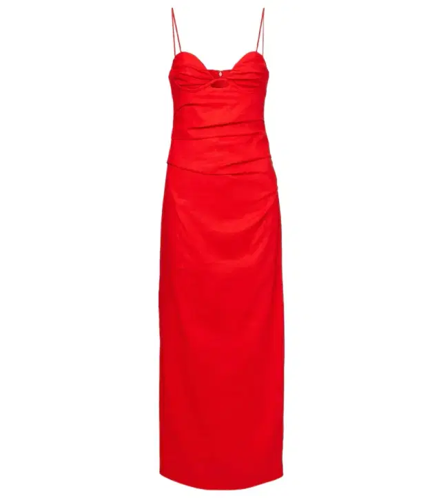 SIR Noemi ruched linen maxi dress