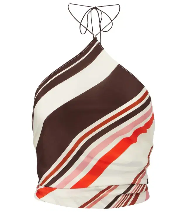 SIR Thistle striped open-back silk satin top