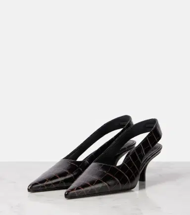 TOTEME Croc-effect leather slingback pumps | Thumbnail 2 TOTEME Croc-effect leather slingback pumps | Thumbnail 2