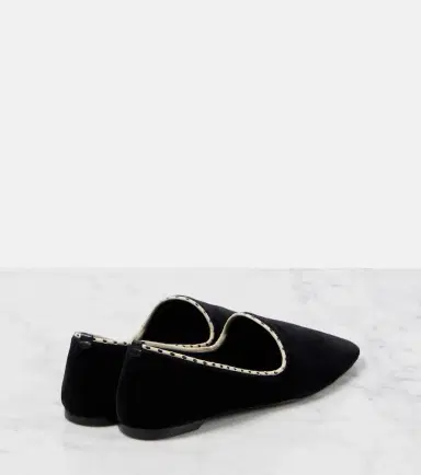 TOTEME Leather-lined velvet slippers | Thumbnail 5