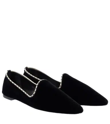 TOTEME Leather-lined velvet slippers | Thumbnail 1
