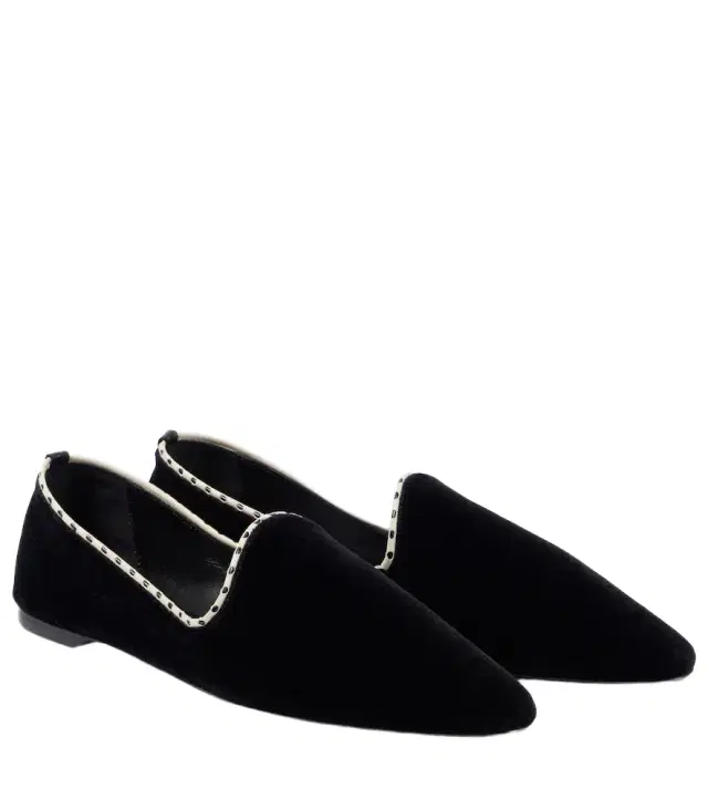 Toteme Leather-lined velvet slippers