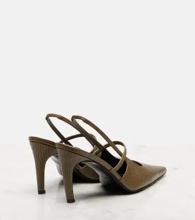 TOTEME 85 lizard-effect leather slingback pumps | Thumbnail 3