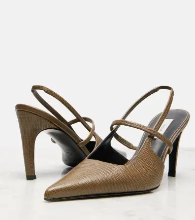 TOTEME 85 lizard-effect leather slingback pumps | Thumbnail 5