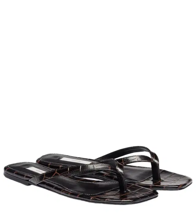 Toteme Croc-effect leather thong sandals