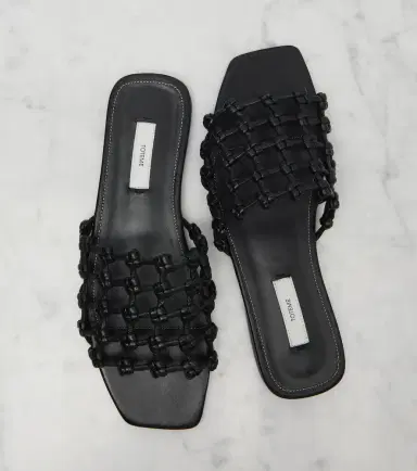 TOTEME Woven leather slides | Thumbnail 3