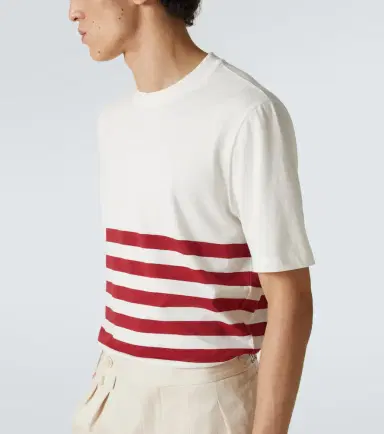 Brunello Cucinelli Striped cotton jersey T-shirt | Thumbnail 4