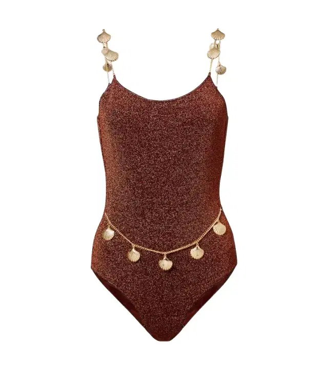 Oséree Oséree Lumière Shells embellished swimsuit