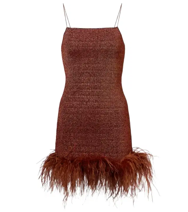 Oséree Oséree Lumière Plumage feather-trimmed minidress