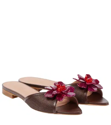 Malone Souliers Cyd crystal-embellished raffia slides | Thumbnail 1
