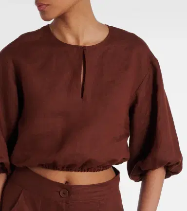 Eres Gracieux linen crop top | Thumbnail 4
