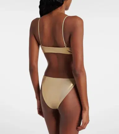 Jade Swim Hinge metallic bikini top | Thumbnail 3