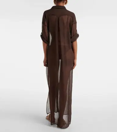 JADE SWIM Mika sheer shirt dress | Thumbnail 4