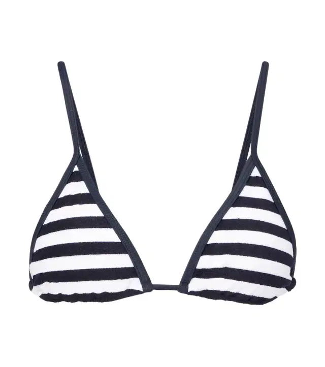 JADE SWIM Via striped terry bikini top