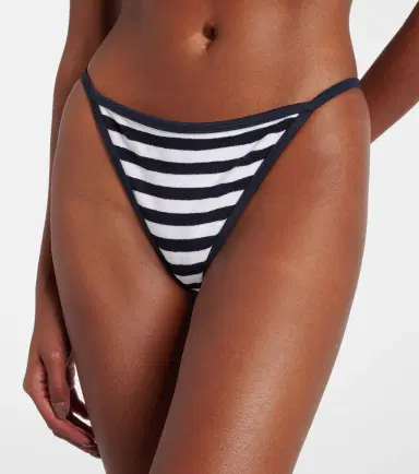 Jade Swim Bare Minimum striped terry bikini bottoms | Thumbnail 3