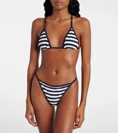 Jade Swim Bare Minimum striped terry bikini bottoms | Thumbnail 4
