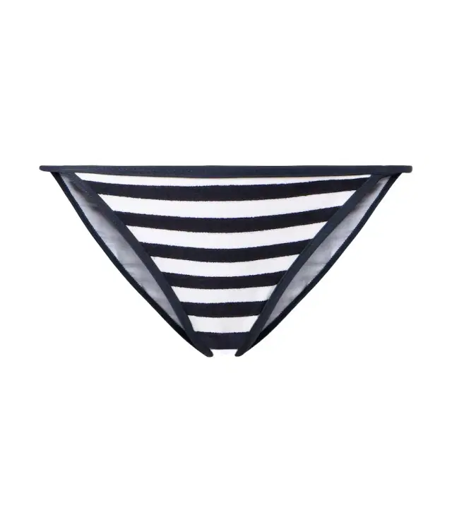 Jade Swim Bare Minimum striped terry bikini bottoms