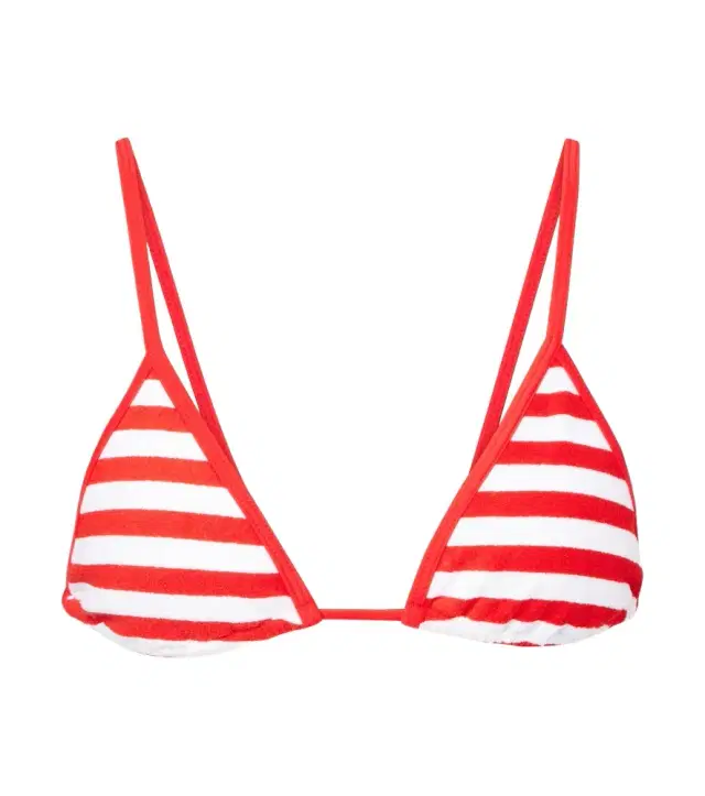 JADE SWIM Via striped terry bikini top