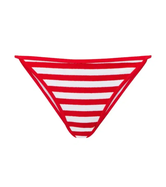Jade Swim Bare Minimum striped terry bikini bottoms