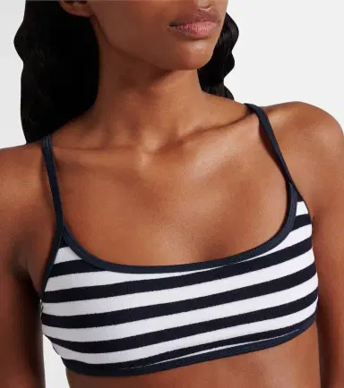 JADE SWIM Muse Scoop striped terry bikini top | Thumbnail 3