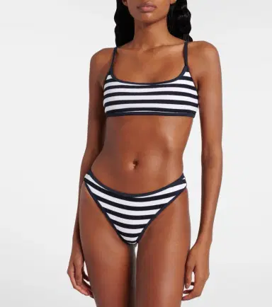JADE SWIM Muse Scoop striped terry bikini top | Thumbnail 4